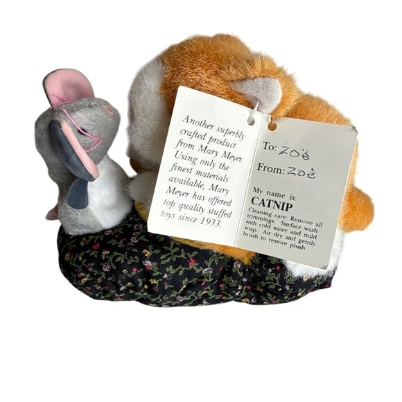 Vintage 90s Mary Meyer Finger Puppet Cat & Mouse "Catnip" With Tags - Picture 8 of 8